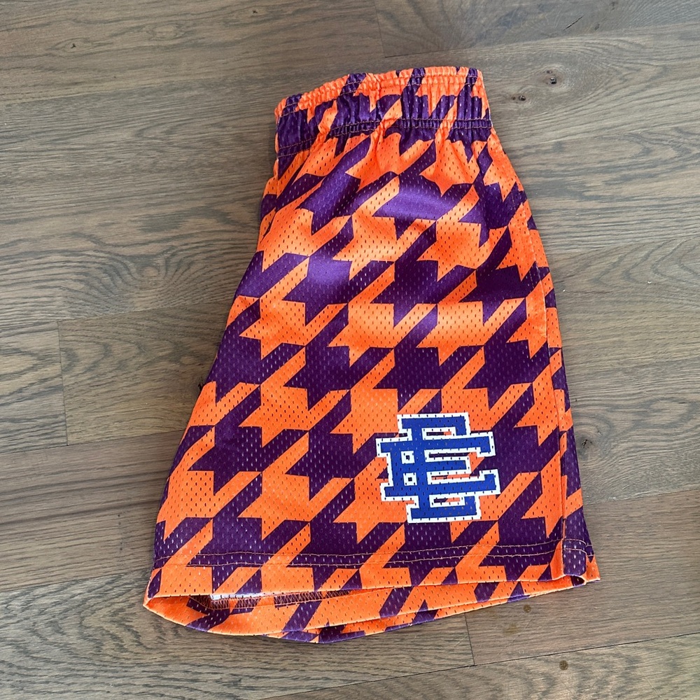 Eric Emanuel Orange and Purple Patterned Shorts